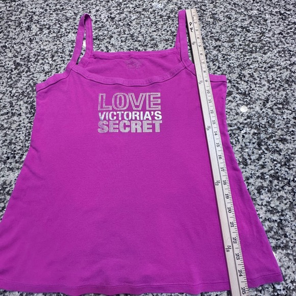 Y2K Victoria's Secret Graphic Love Pink Tank Top Cotton Size L - Picture 8 of 9